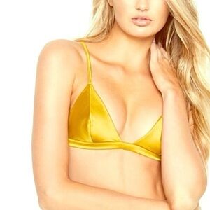 Victoria’s Secret • Satin Triangle Bralette in Mustard Gold